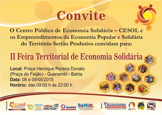 Convite - II Feira Territorial de Economia Solidria