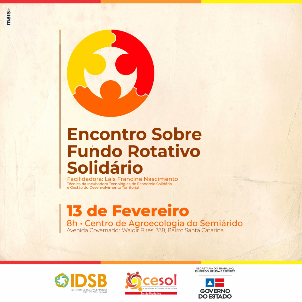 Cesol Serto Produtivo promove palestra sobre Fundos Rotativos Solidrios