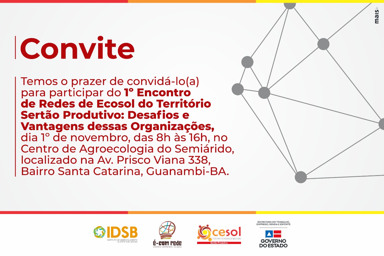  Cesol Serto Produtivo promove o 1 Encontro de Redes de Ecosol do Territrio 